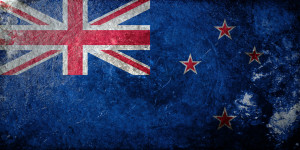 A grunge design of the flag of New Zealand