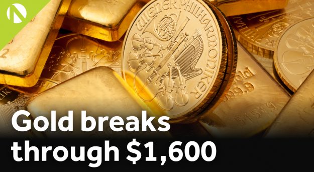 Gold breaks through $1,600 (video)